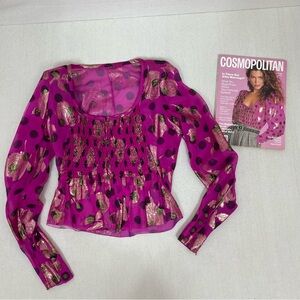 Emanuel Ungaro Couture Vintage Blouse  Carre Otis Cosmopolitan 1989 Cover Photo